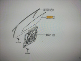 Portierruit rechtsvoor Nissan Primera P12 80300-AV600 Gebruikt. Mist een raamhouder.