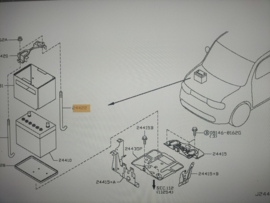 Rod-fix, battery Nissan 24425-8990B Original.
