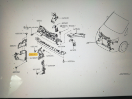 Luchtgeleidingsplaat radiateur Nissan NV200 62821-JX00A Origineel.