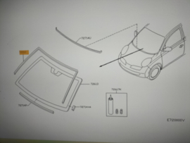 Voorruitrubber Nissan Micra K12 72750-AX600 Origineel.