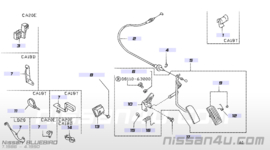 Gaspedaal Nissan Bluebird T12/ T72/ U11 18005-21E02 Gebruikt.