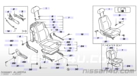 Bijrijdersstoel Nissan Almera N15 87000-1N040 Gebruikt.