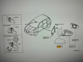 Cover-mirror body left-hand Nissan 96374-JD08E Original.