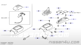 Console versnellingspook Nissan Micra K11 96910-1F510