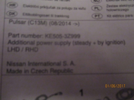 Kabelset trekhaak Nissan Pulsar C13 KE505-3Z999