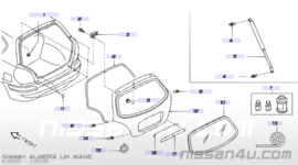 Zijafscherming links kofferbak Nissan Almera N16 84951-BM700