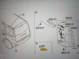 Reflector achterbumper rechts Nissan Note E11 26560-WA90A (250-24740) Origineel.