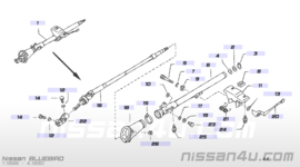 Kunststof manchet stuurkolom Nissan Bluebird T12/ T72 48950-13E00 Gebruikt.