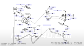 Hose pressure, power steering Nissan Almera N16 49720-BM402