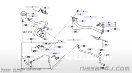 Slang/buizenstelsel stuurbekrachtiging Nissan Almera N16 49721-BN001