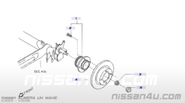 Wielnaaf achteras Nissan 43200-BM400 N16/ P11 Origineel.