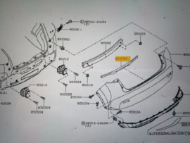 Binnenbumper achter Nissan Juke F15 85090-BV80A Schade