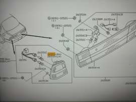 Body combination lamp, right-hand Nissan Maxima A32 26554-43U27 New.