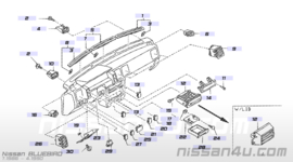 Pocket-instrument Nissan Bluebird T12/ T72 68475-D4600 used part..