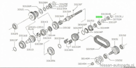 Bearing-main, transfer rear Nissan 33139-33G01 D21/ D22/ D22S/ R20/ R50/ Y60/ Y61 Original.