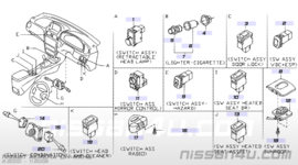 Schakelaar koplampverstelling Nissan Almera N16 25190-BN800