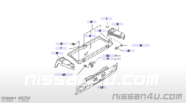 Finisher-rear parcel shelf, side right-hand Nissan Micra K10 79911-21B10 Used part.