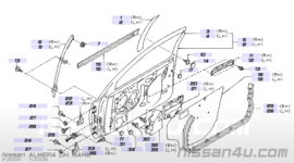 Frame voorportier links Nissan Almera N16 80145-5M300