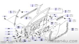 Screen-sealing, front right-hand Nissan Almera N16 80860-BM600