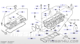 Kleppendekselpakking GA14S/ GA16S/ GA16I Nissan Sunny B12/ N13 13270-84A01