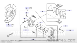 Remklauw linksvoor Nissan Sunny Wagon Y10 41011-58Y00