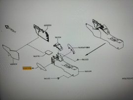 Finisher-console, left-hand Nissan Micra K14 96907-5FA0A Used part.