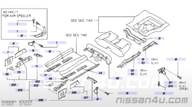 Sleephaak rechtsvoor Nissan 100NX B13 51142-50Y00 Gebruikt.