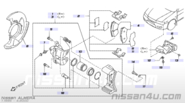 Remblokset vooras Nissan Almera GTI N15 41060-0N685 Origineel.