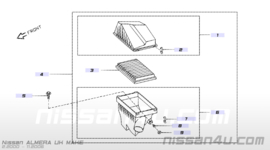 Luchtfilterhuis QG15DE/QG16DE/QG18DE Nissan 16500-BM701 N16/P12/V10