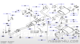 Montagesteun voorpijp Nissan Sunny N14 GA14 20712-57Y00