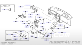 Dummy dashboardschakelaar Nissan Almera N15 68960-1N000