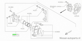 Caliper front right-hand, without pads or shims Nissan 41001-60Y02 B13/ N14 Original.