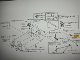 Montagebeugel kofferbakvloer Nissan Sunny Wagon Y10 74932-76R00 Origineel.