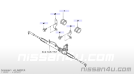 Bevestigingsbeugel stuurhuis links Nissan 54449-50Y00 B13/ N14/ N15/ Y10 Gebruikt.