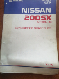 Product bulletin volume 22 '' Nissan 200SX model S13 '' Introduktie mededeling
