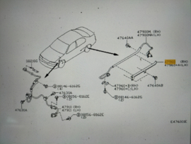 Bracket-skid control rear right-hand Nissan 47960-5J065 CA33/ P11/ WP11 Used part.