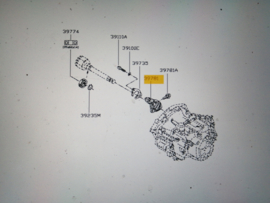 Lagerhuis aandrijfas rechts Nissan 39781-00Q0B X70/ X83 (8200502735)