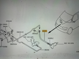 Koppelingsslang GA16DE/ LD20/ LD23 Nissan Serens C23 30855-7C301 Origineel.