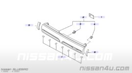 Grillerubber rechts Nissan Bluebird T72 74075-NP040 Gebruikt.