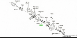 Seal-grease, front hub Nissan 40232-M0215 B11/ K10/ N12 Original.
