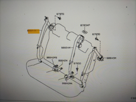 Belt assy-tongue, rear seat right-hand Nissan Juke F15 88844-1KA2A Original.
