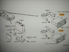 Autoradiocasette Nissan Primera P11/ WP11 28113-9F610 Gebruikt.
