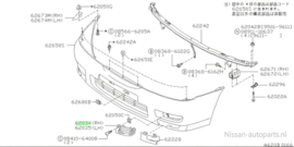 Finisher-front fascia, right-hand Nissan Almera N15 62256-0N300 Used Part.