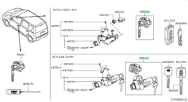 Key set Nissan Note E11 K9810-9U02A Original.