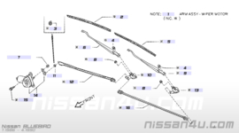 Ruitenwisserstang links Nissan Bluebird T72 28842-Q9000 Origineel.