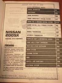 Service manual '' Model S13 series - 200SX '' Supplement I SM0E-S13SG0 Used part.