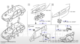 Raambedieningsschakelaar bijrijderskant Nissan Primera P12 25411-AV600