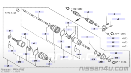 Shaft front drive, right-hand CA20S/ KA24E Nissan Prairie M11 39100-30R00