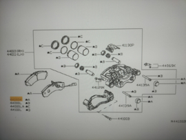Pad kit-disc brake, rear Nissan D4060-MA000 New.