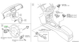 Radioschakelaar stuurwiel Nissan Primera P12 25552-BA000 Gebruikt.
